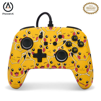 PowerA Enhanced Wired Controller for Nintendo Switch - Pikachu Moods, Model NSGP0083-01, Officially Licensed Gamepad