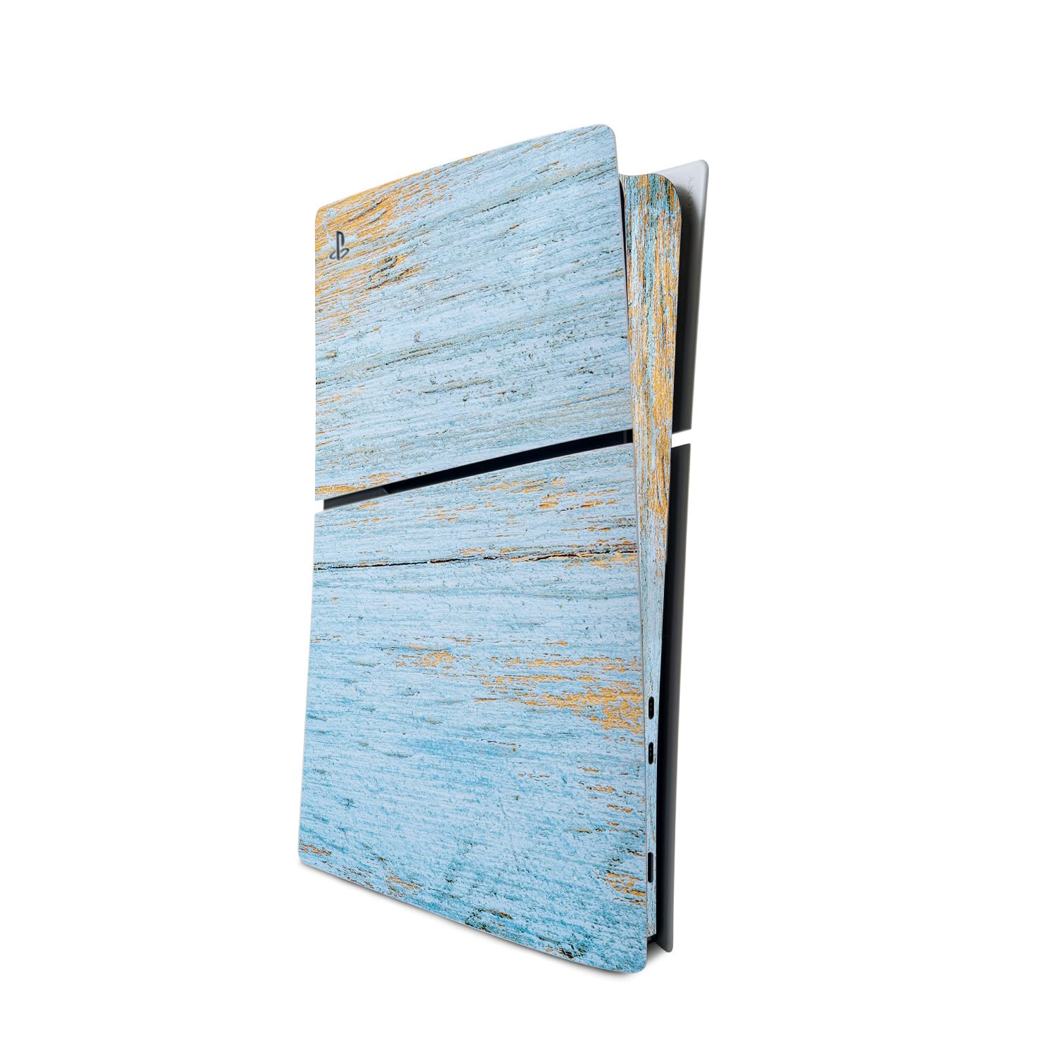MightySkins Skin Compatible with Playstation 5 Slim Digital Edition Console Only - Distressed Wood | Protective  Durable  and Unique Vinyl Decal wrap Cover | Easy to Apply | Made in The USA