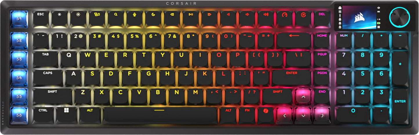 Corsair Vanguard AIR 99 Wireless Low-Profile Optical-Mechanical RGB Gaming Keyboard - QWERTY US  99% Layout  OPX Switches  8000Hz Hyper-Polling  Stream Deck Integration  Flashtap SOCD - Black