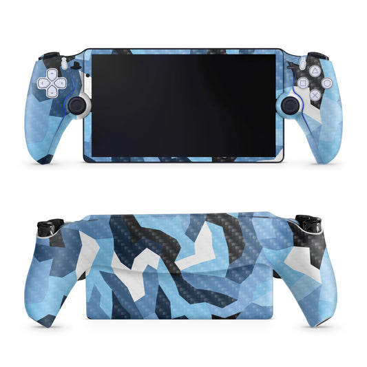 Carbon Fiber Gaming Skin Compatible with PS5 Portal Remote Player - Sky Camouflage - fine 3M Vinyl Protective Wrap Decal Cover - Easy to Apply | Crafted in The USA by MightySkins