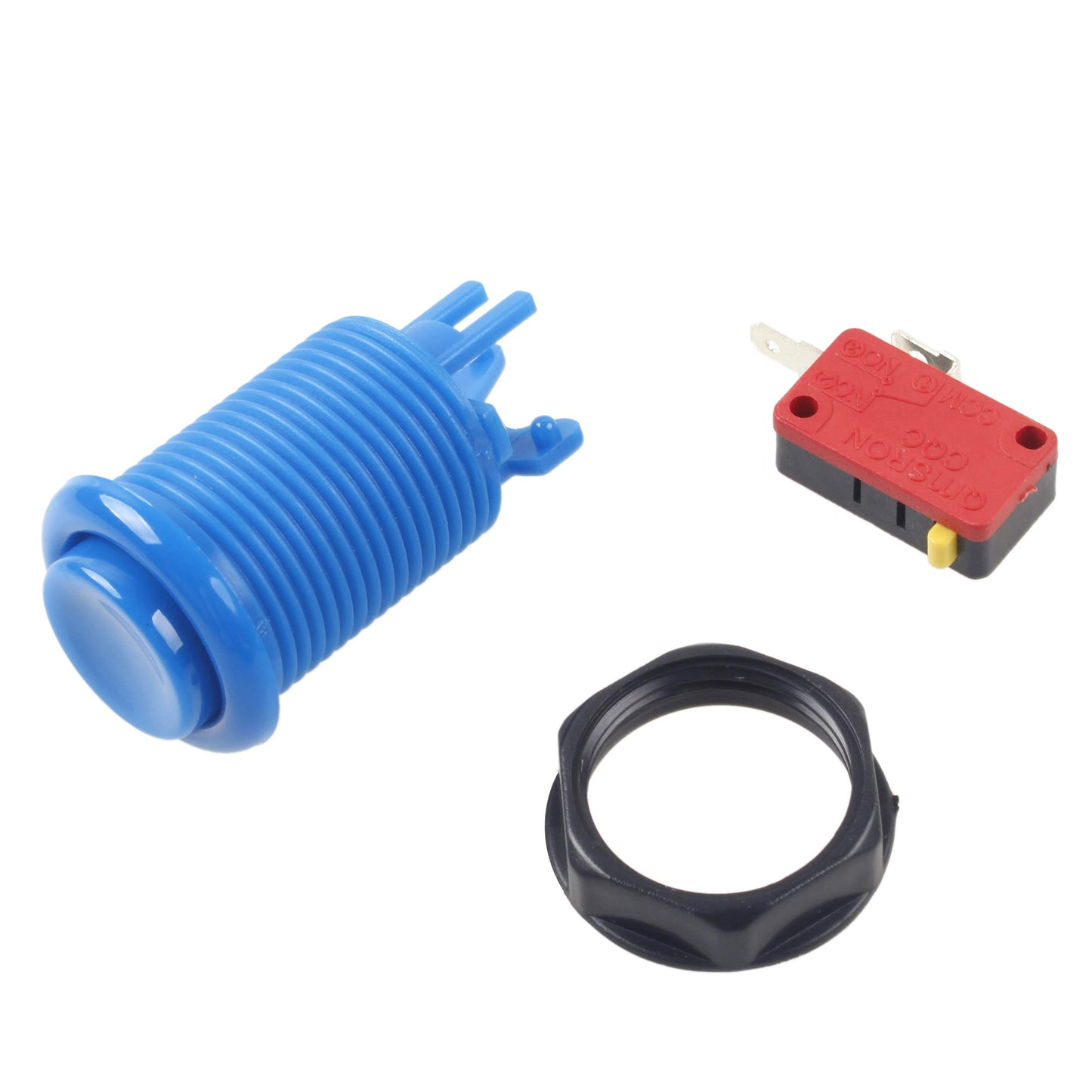 EG STARTS 6X Arcade Push Button - Happ Type 30mm, Switchable, Blue, Model MS-BUT for Jamma Mame Kit