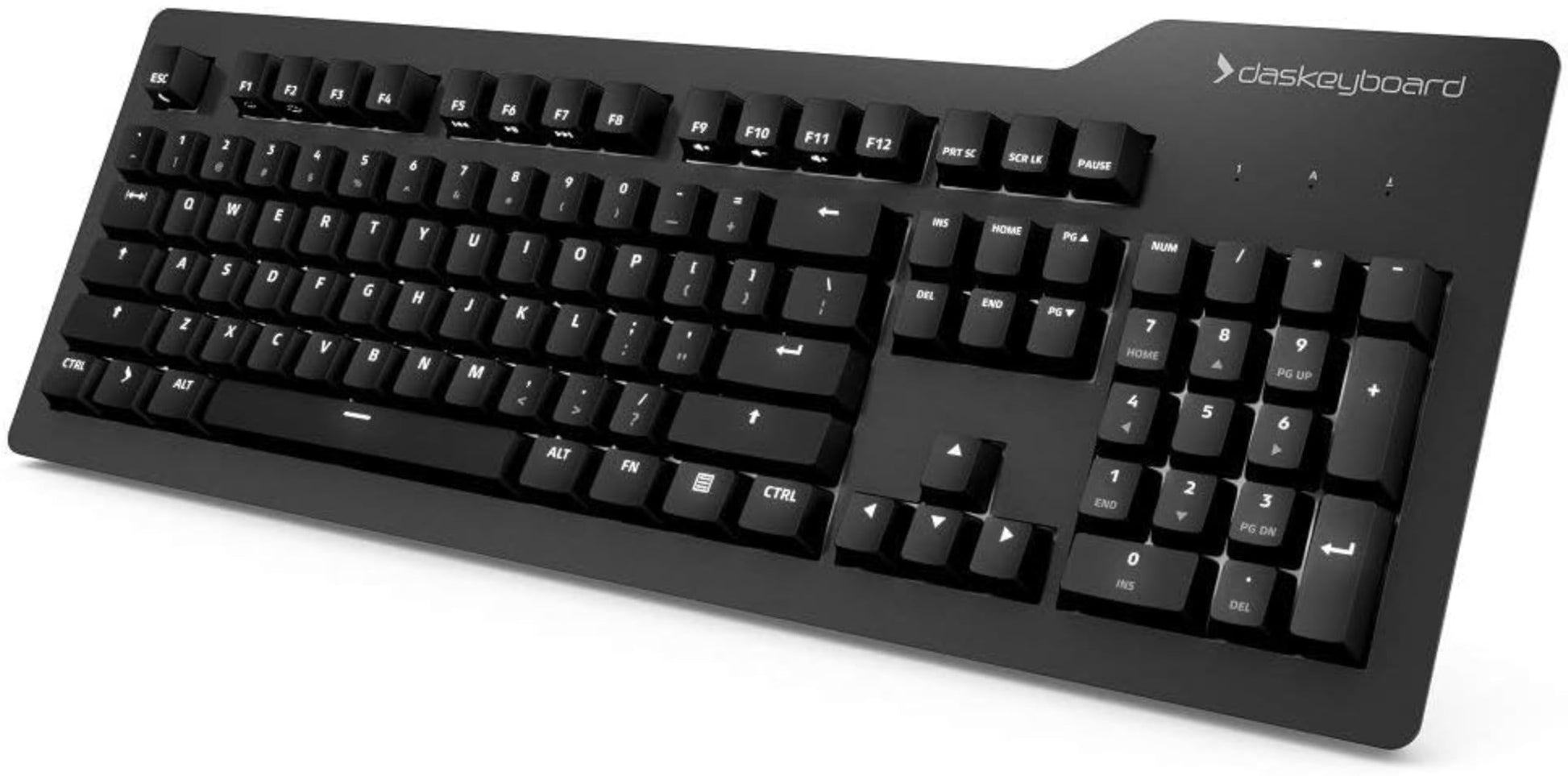 Das Keyboard Prime 13 Backlit Wired Mechanical Keyboard  Cherry MX Brown Mechanical Switches  Clean White LED Backlit Keys  USB Pass-Through  Aluminum Top Panel (104 Keys  Black)