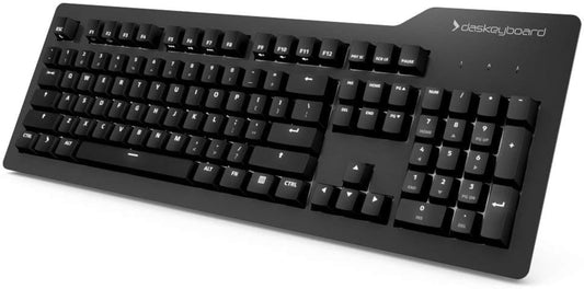 Das Keyboard Prime 13 Backlit Wired Mechanical Keyboard  Cherry MX Brown Mechanical Switches  Clean White LED Backlit Keys  USB Pass-Through  Aluminum Top Panel (104 Keys  Black)