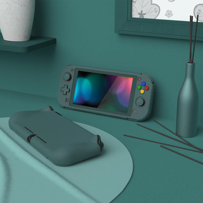 PlayVital ZealProtect Case for Nintendo Switch Lite - Ergonomic Grip, Shock-Absorbent, Anti-Scratch, Hunter Green