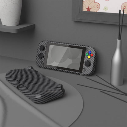 PlayVital ZealProtect Case for Nintendo Switch Lite - Hard Shell, Ergonomic Grip, Screen Protector, Graphite Carbon Fiber