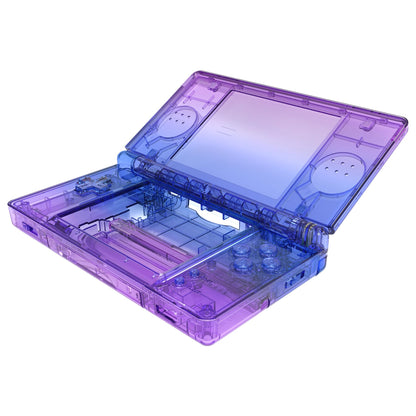 eXtremeRate DS Lite Gradient Translucent Bluebell Full Housing Shell Case, Custom Console Cover with Buttons & Screen Lens - Model DSLM5008-JY