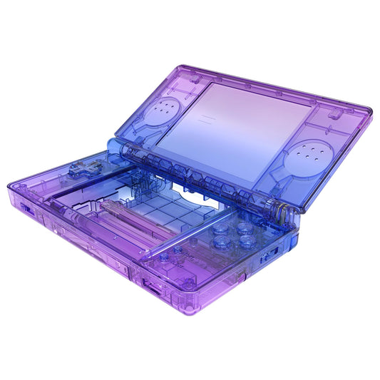 eXtremeRate DS Lite Gradient Translucent Bluebell Full Housing Shell Case, Custom Console Cover with Buttons & Screen Lens - Model DSLM5008-JY