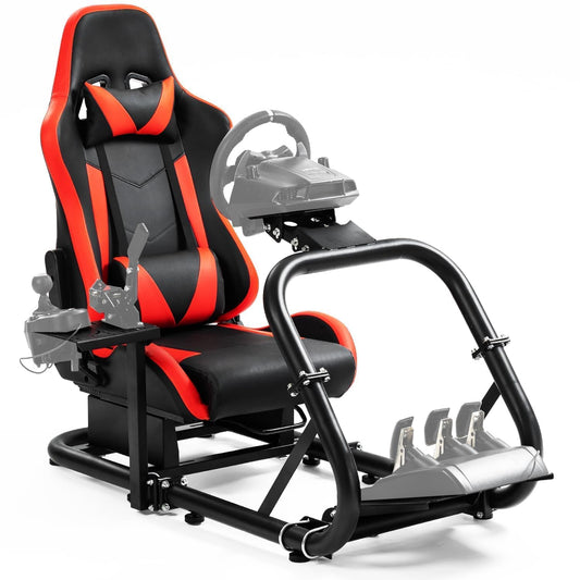 Dardoo G29 Racing Simulator Cockpit with Seat Compatible with Thrustmaster/Logitech/Fanatec/PC G25 G27 G920 G923 T300RS Ultra-Sturdy Alloy Steel Steering Wheel Stand Without Wheel Pedal & Handbrake