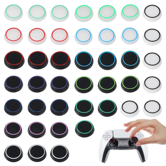 42pcs Thumb Grips Joystick Controller Accessories Full Protection Anti-Slip Anti-Scratch Anti-Fingerprint Protective CoverReplacement Cap Compatible with PlayStation 4 and PlayStation 5 Controller