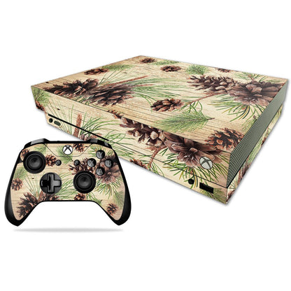 MIGHTY SKINS Xbox One X Skin - Pine Collage Vinyl Decal Cover, Durable & Easy to Apply, Model MIXBONXCMB-Pine Collage