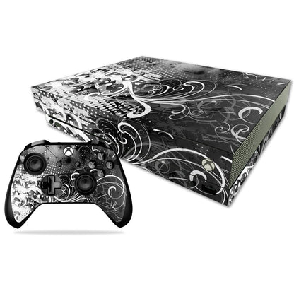 MIGHTY SKINS Xbox One X Skin - Black Flourish Vinyl Decal Wrap | Durable, Protective, Easy to Apply | Model: MIXBONXCMB-Black Flourish