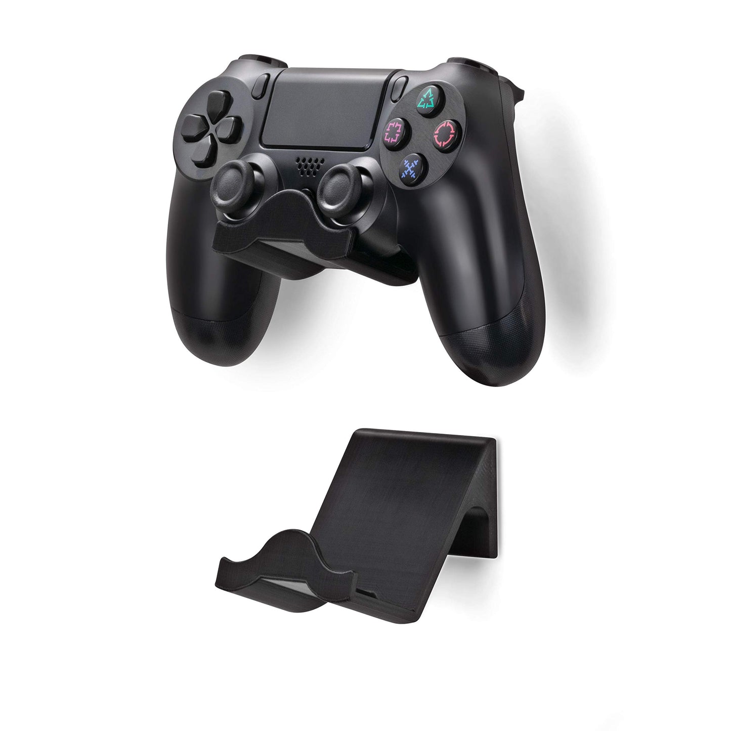 BRAINWAVZ [EOL] PS4 Game Controller Wall Hanger Stand Mount Holder (2 Pack) - Dualshock Gamepad Accessories (Improved Adheasive 