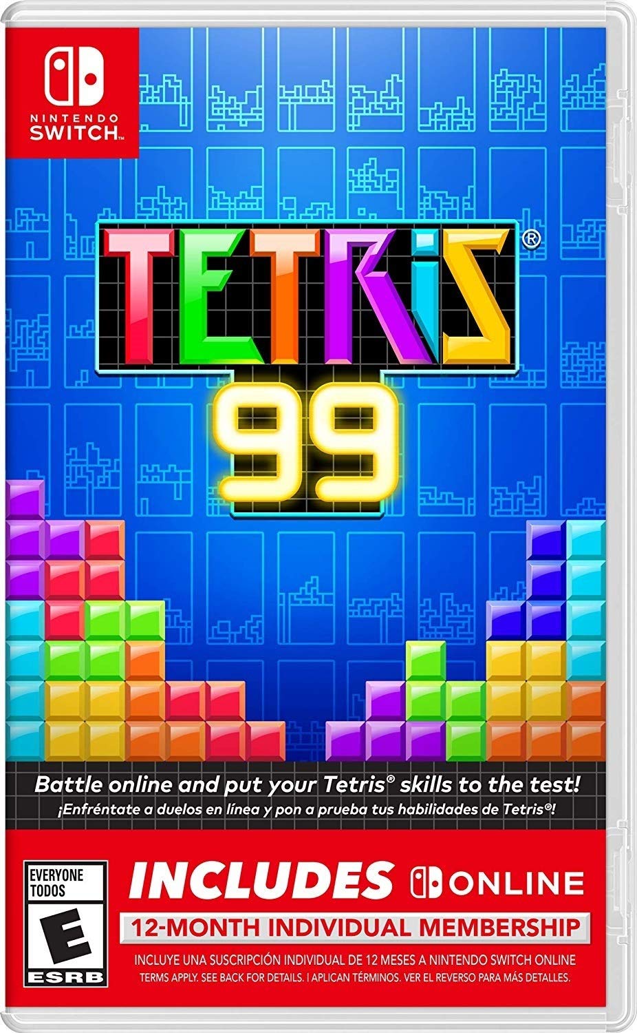 Nintendo Tetris 99 Game + 12-Month Nintendo Switch Online Membership - Model HACRARZN1
