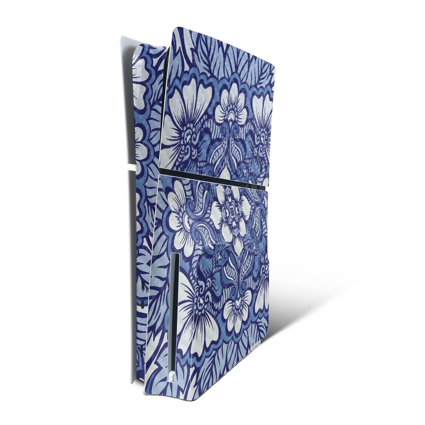 MightySkins Carbon Fiber Skin for PS5 Playstation 5 Slim Disc Edition Console Only - Flower Mandala Protective Durable Textured Carbon Fiber Finish Easy to Apply Made in The USA