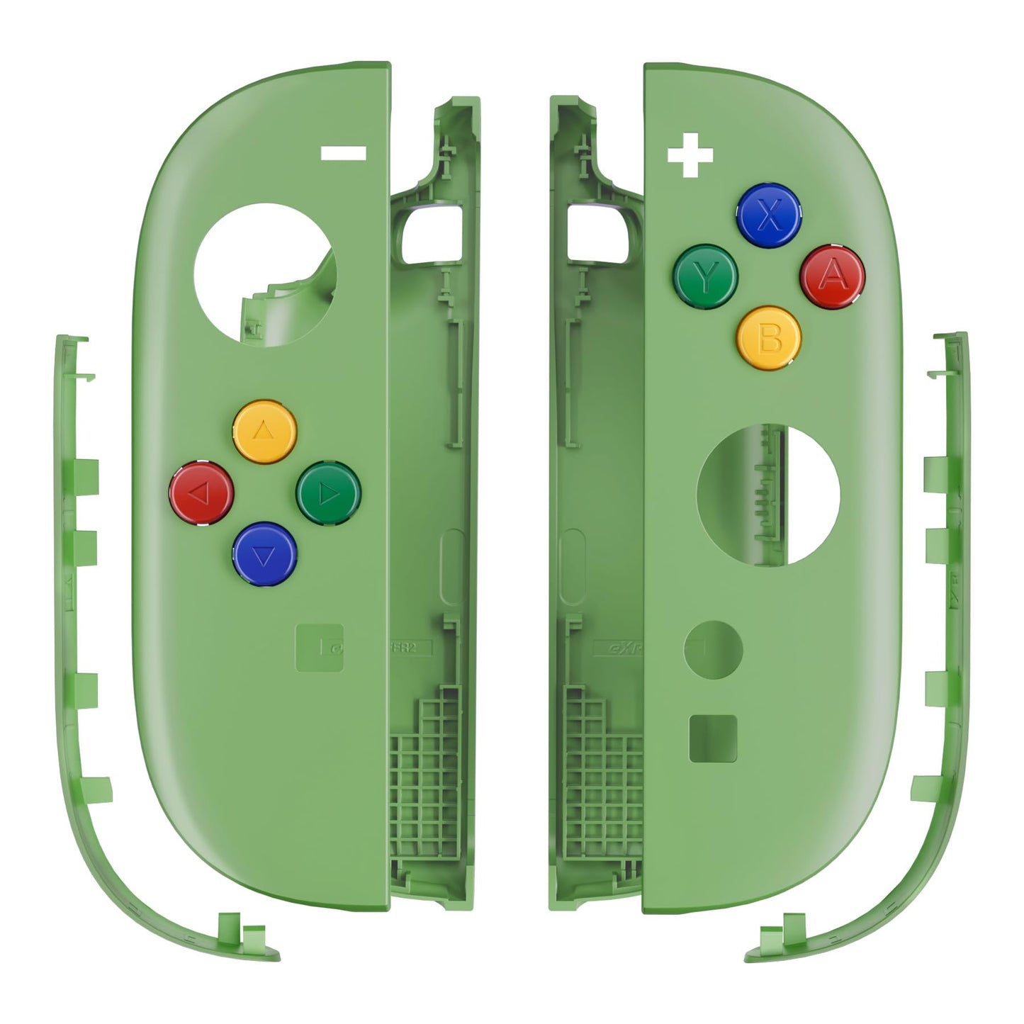 eXtremeRate Replacement Shell Buttons for Joycon 2  Custom Housing Faceplate Case + Decorative Strips + ABXY Direction Keys + Tools for Nintendo Switch 2 Controller - Essence Version - Matcha Green