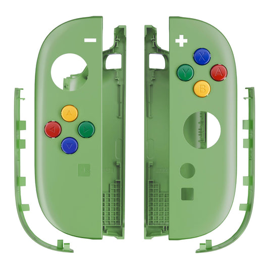 eXtremeRate Replacement Shell Buttons for Joycon 2  Custom Housing Faceplate Case + Decorative Strips + ABXY Direction Keys + Tools for Nintendo Switch 2 Controller - Essence Version - Matcha Green