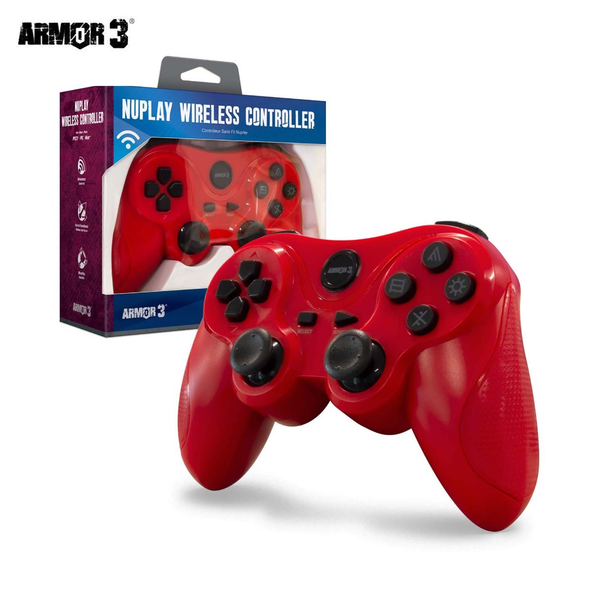 Armor3 Nuplay Wireless Game Controller for PS3 (Red)