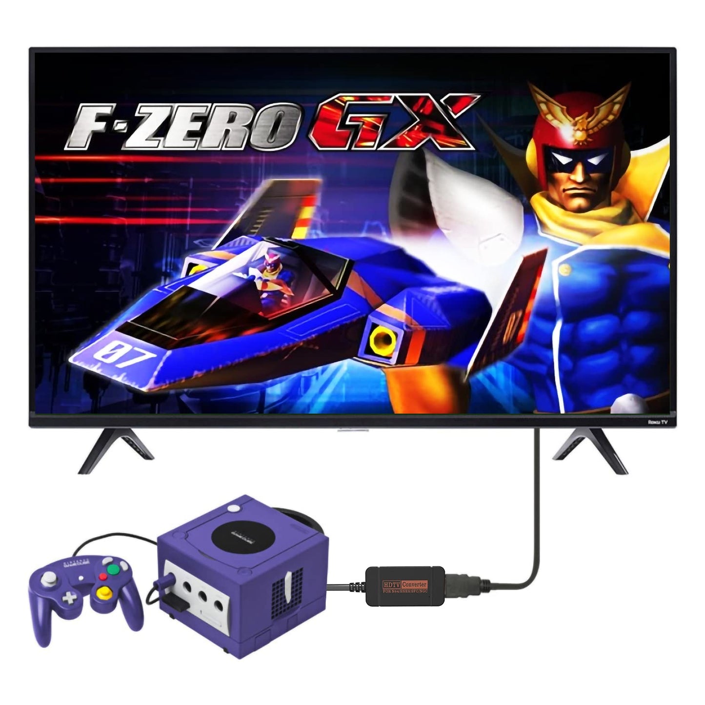 IQIKU HDMI Adapter for N64, Game Cube, SNES - Black, High-Quality Gaming Connectivity