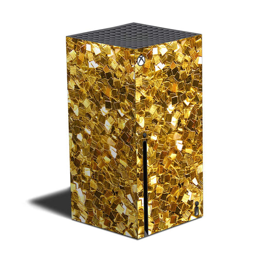 MightySkins Skin Compatible with Xbox Series X - Gold Chips | Protective  Durable  and Unique Vinyl Decal wrap Cover | Easy to Apply  Remove  and Change Styles | Made in The USA (MIXBSERX-Gold Chips)