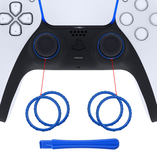 eXtremeRate Blue Replacement Accessories Thumbstick Rings for PS5 Controller  Custom Accent Rings for PS5 Controller - Controller NOT Included