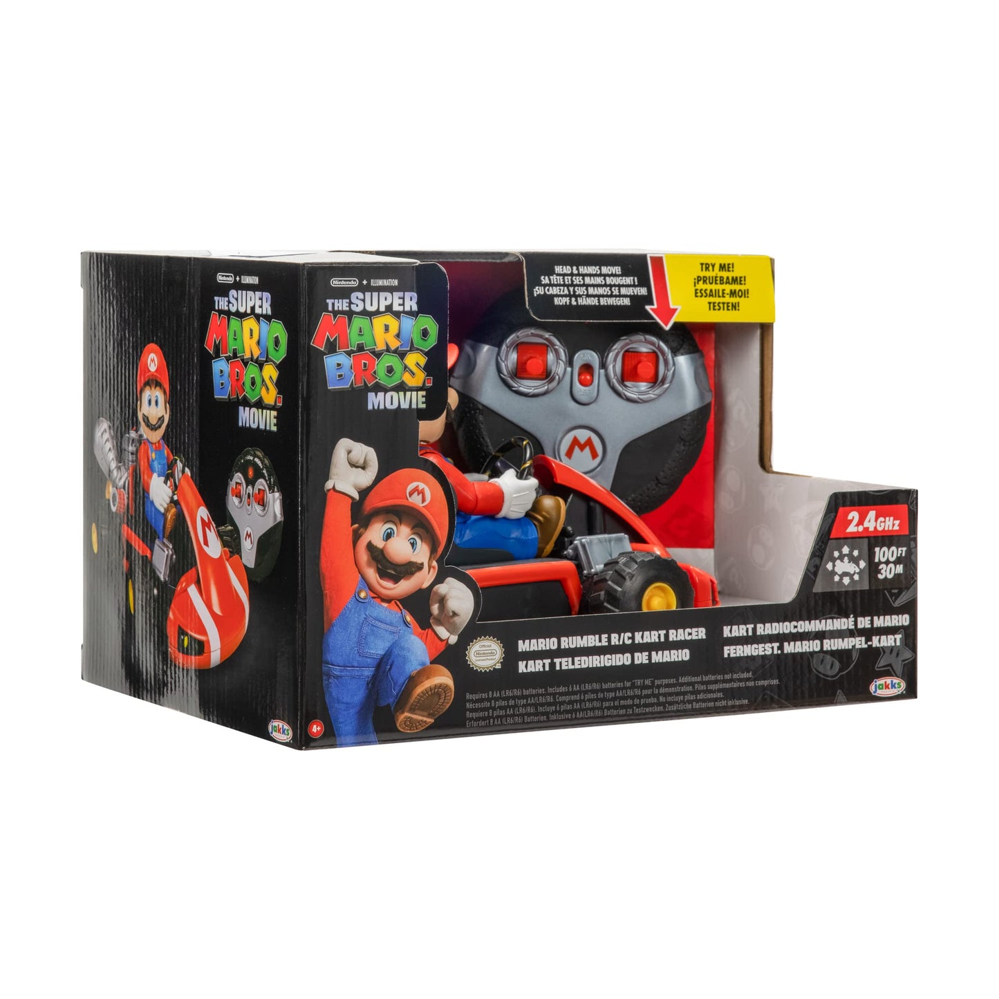 THE SUPER MARIO BROS. MOVIE Rumble Kart RC Racer – 2.4GHz Remote Control Car, 29.2 cm, Lights & Sounds, Ages 4+, Model 418