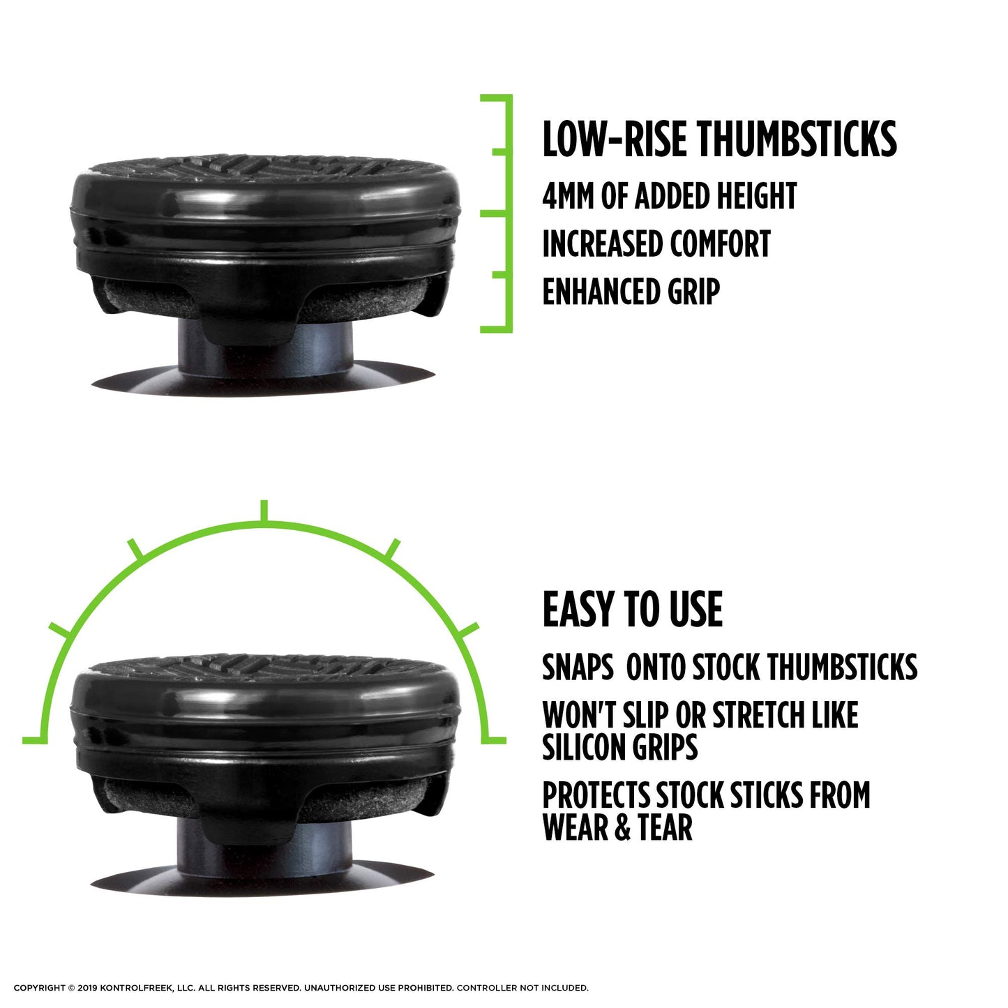 KontrolFreek Omni Performance Thumbsticks for PS4/PS5 - 2 Low-Rise Concave, Black, Model BLA-8700-PS5