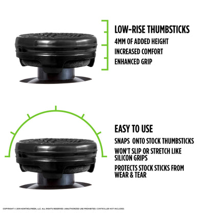 KontrolFreek Omni Performance Thumbsticks for PS4/PS5 - 2 Low-Rise Concave, Black, Model BLA-8700-PS5