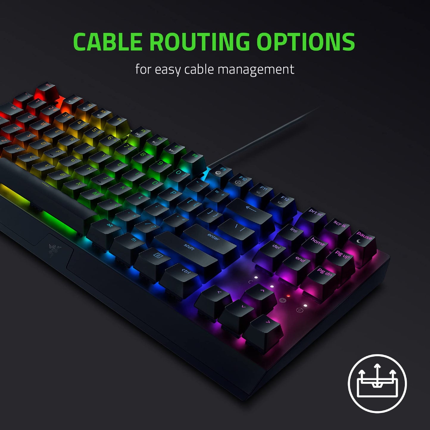 Razer BlackWidow V3 TKL Mechanical Gaming Keyboard - Green Switches, Chroma RGB, Compact, Classic Black, Model RZ03-03490200-R3U1