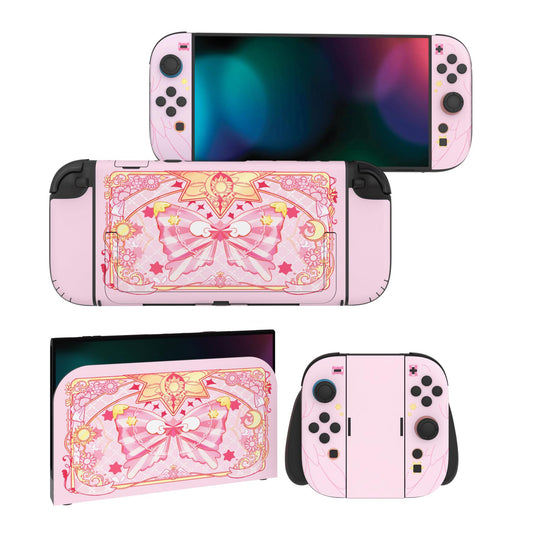 PlayVital for Nintendo Switch 2 Skin Full Set (2-Pack) - Protective Vinyl Decal Stickers for Switch 2 Console  Handle Grips & Dock | No Residue  Anti-Scratch - Magic Wings Pink