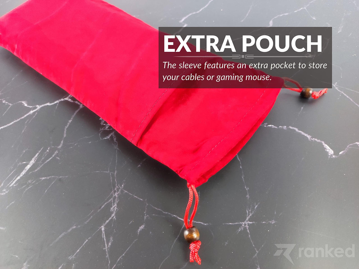 Ranked Soft Keyboard Sleeve | Dustproof Travel Sleeve for 60-75% Keyboards | Extra Cable Storage | Poinciana Red