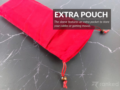 Ranked Soft Keyboard Sleeve | Dustproof Travel Sleeve for 60-75% Keyboards | Extra Cable Storage | Poinciana Red