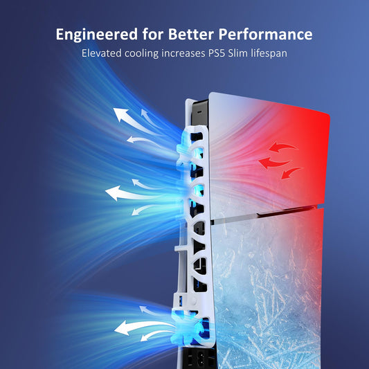 NexiGo PS5 Slim Cooling Fan - Silent, Adjustable Speed, Auto On/Off, USB 3.0, Efficient Cooling for PS5 Slim Disc/Digital (White)