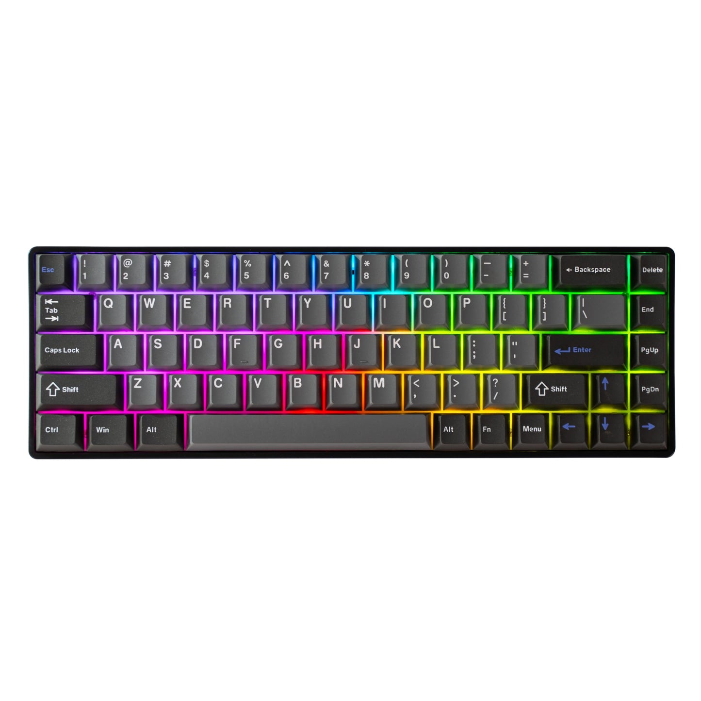 DrunkDeer G65 Rapid Activate Mechanical Keyboard Magnetic Switch Gaming RGB PBT Keycap 65% Size 68 Keys Compact Wired USB Black