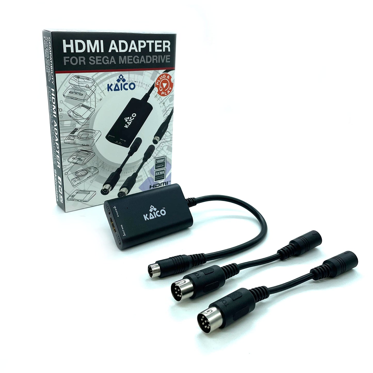 Kaico SEGA Genesis 1080p HDMI Adapter - Supports S Video, PAL & NTSC Consoles, Aspect Ratio Switch for 16:9 or 4:3