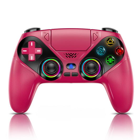 Nonbliep LED for PS5 Controller  for PS5 Slim/Pro/PC  Wireless Controller with 9 Colors RGB Light/Dual Vibration/Turbo/3.5mm Audio Jack/Speaker/Programmable for Playstation 5 Controller