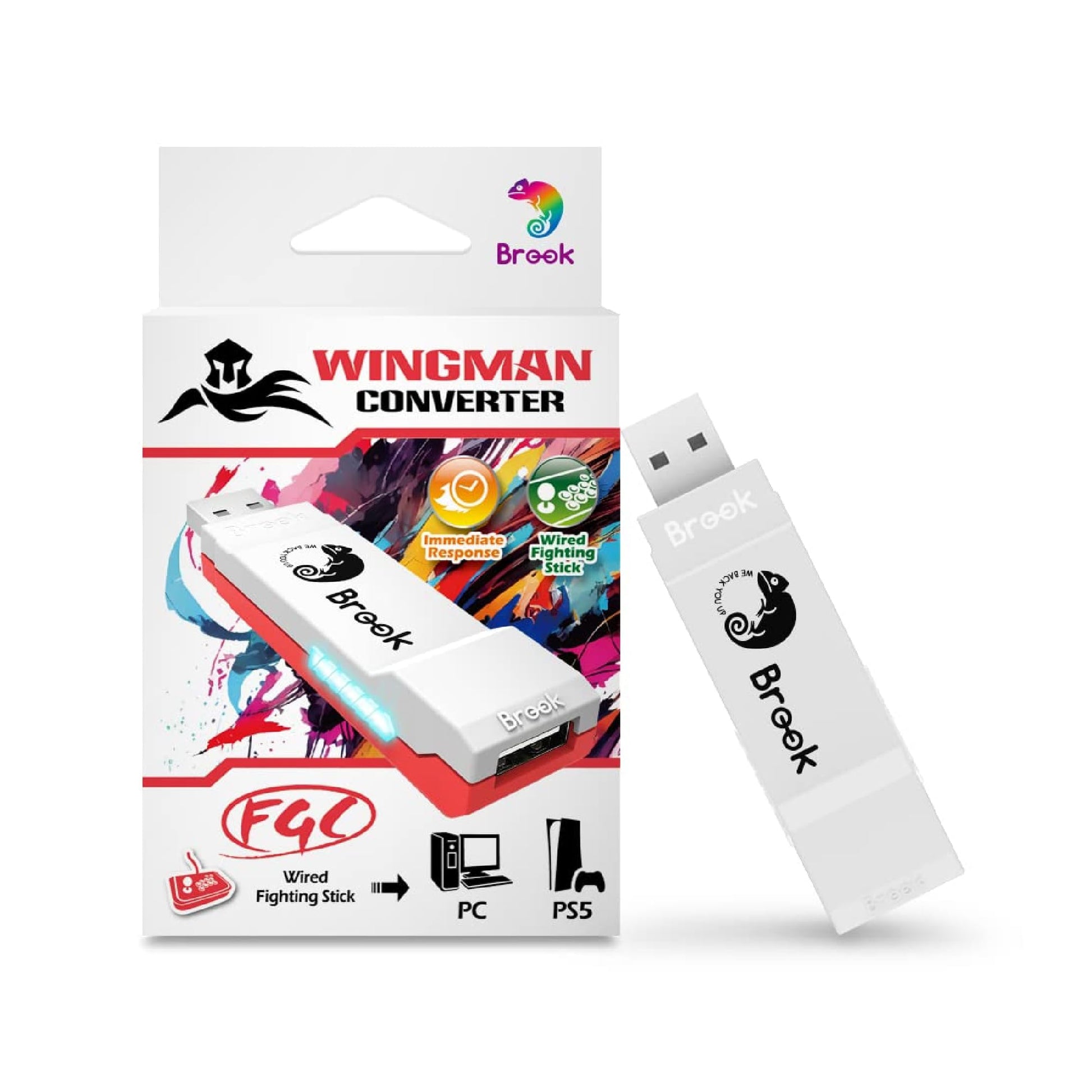 Mcbazel Brook Wingman FGC Converter Adapter, Arcade Joystick Converter Built for PS5 Fighting Games