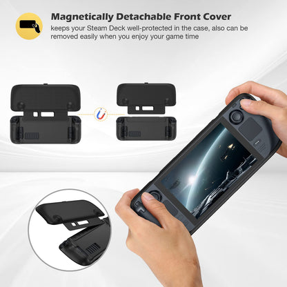 ProCase Flip Case for Steam Deck OLED/LCD - Detachable Front Cover, Black, Model PC-08363653