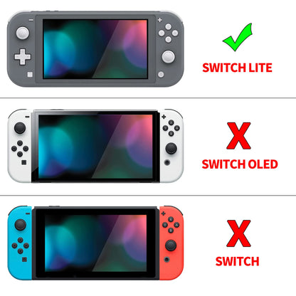 PlayVital ZealProtect Case for Nintendo Switch Lite - Hard Shell, Ergonomic Grip, Screen Protector, Thumb & Button Caps - Misty Green