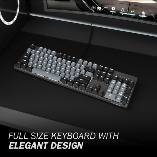 DURGOD K310 Mechanical Keyboard | 104 Keys | USB C | Backlit | Cherry MX Silent Red Switches