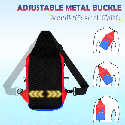 Vadaxx Travel Bag for Nintendo Switch Lite/OLED - Small Sling Waterproof Crossbody Backpack in Red-Upgraded, Model VM-4