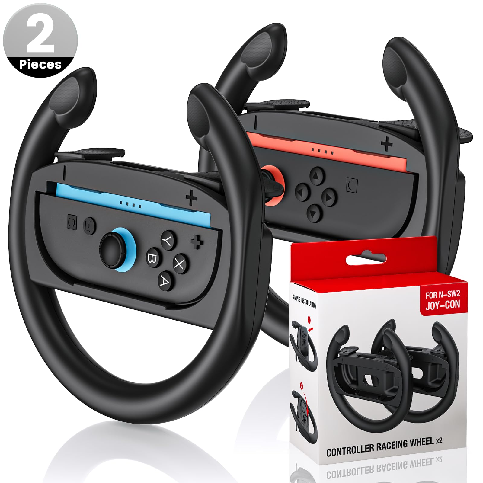 DLveer Steering Wheels Compatible with Switch 2 Controllers Racing Wheels for Gaming  Simulates Realistic Racing Experience Steering Wheel Accessory Compatible with Switch 2 Joycon Controller