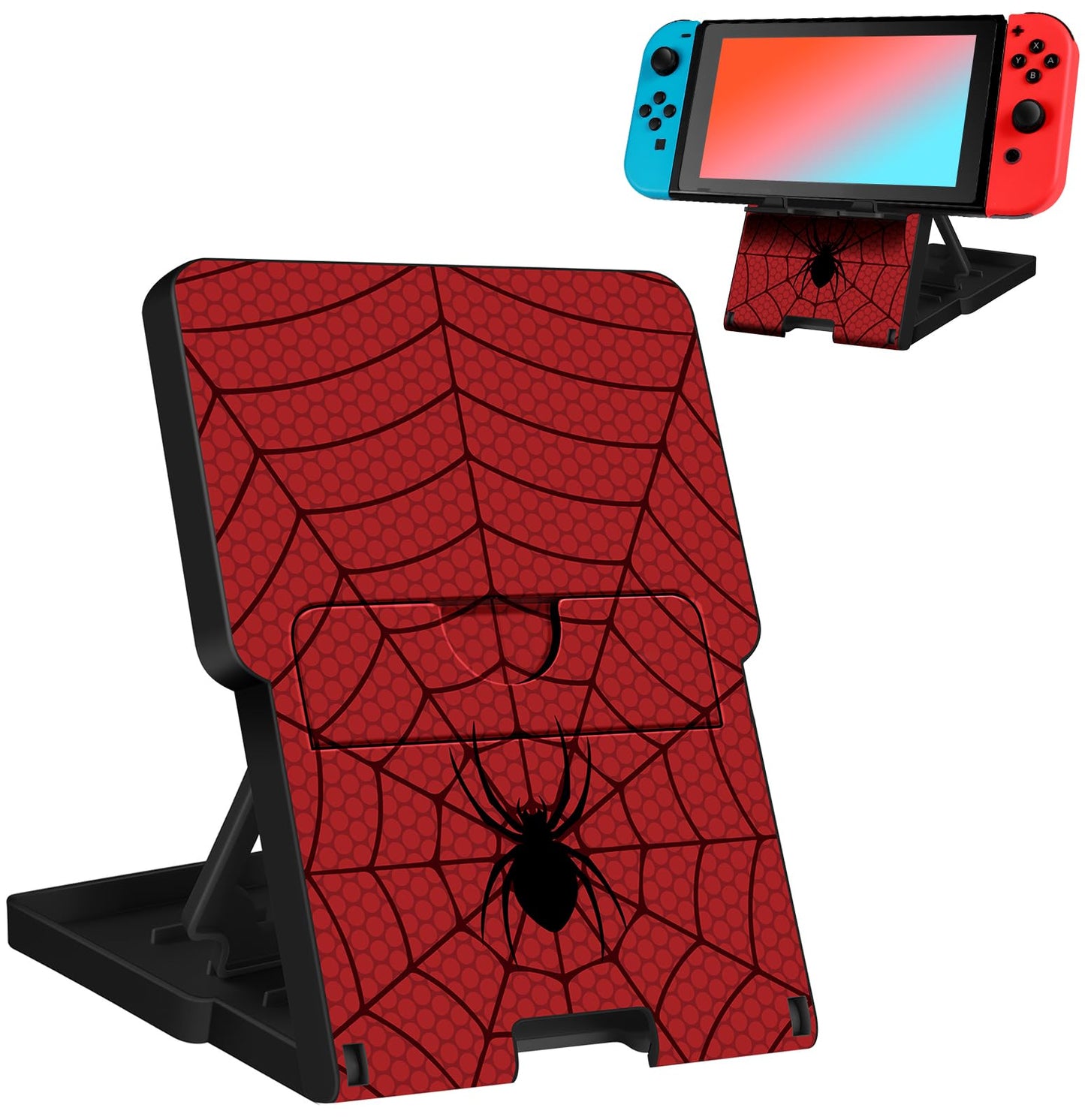 Lotadilo Switch Stand for Nintendo Switch/OLED - Cute Holder for Women Girls Boys Kids Teens Cartoon Design Cool Phone Stand Adjustable Portable Foldable Switch Accessories  Black Red