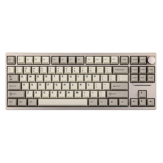 Ematerial nameAKER P87 TKL Aluminum Wireless Gaming Keyboard  QMK/VIA Programmable  87% Bluetooth/2.4Ghz/USB-C  with CNC Metal Knob and RGB Backlight (Khaki  Zebra Switch)