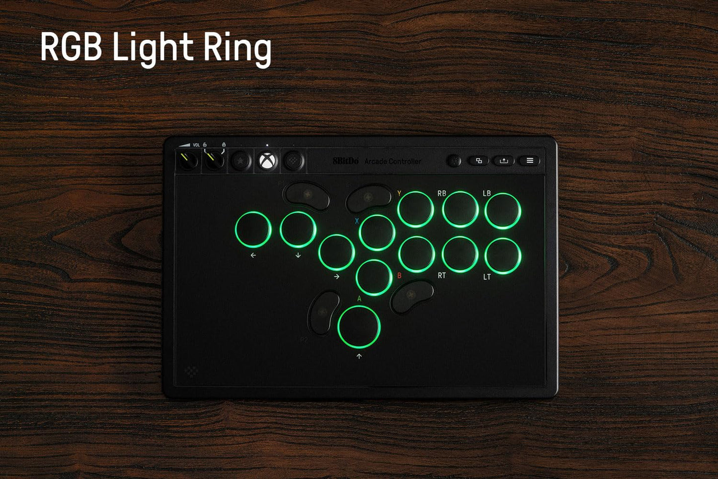 8BitDo Arcade Controller for Xbox & PC - Wireless, Low-Profile Switches, RGB Lighting, Black