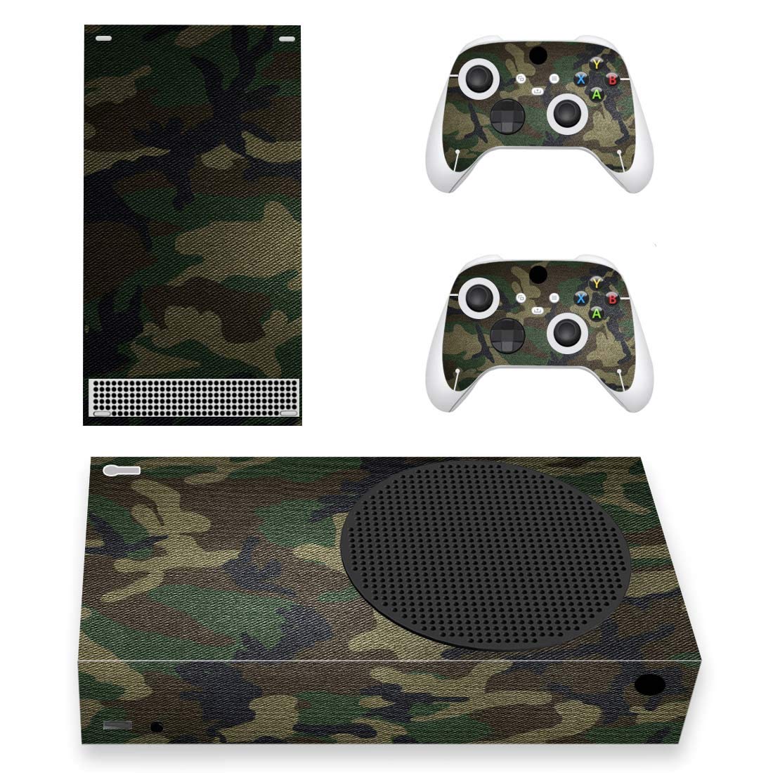 PlayVital Army Green Camouflage Custom Vinyl Skins for Xbox Core Wireless Controller  Wrap Decal Cover Stickers for Xbox Series S Console Controller