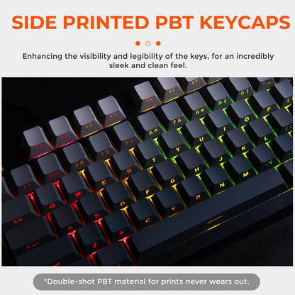 DAREU EK75PRO Wireless Gaming Keyboard, 75% RGB, Hot-Swappable, Sky V3 Switch, Side Printed-Cloudy Aqua, Gasket Mount, USB-C/BT5