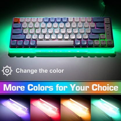 UCINNOVATE RGB Acrylic Keyboard Stand - Mini LED Backlit, 60% Size, Ergonomic Tilt for Home & Office Use