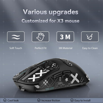 MANBASNAKE Mouse Anti Slip Grip Tape - Pre-Cut Griptape, Sweat Resistant, Ultra-Thin 0.5mm, Black
