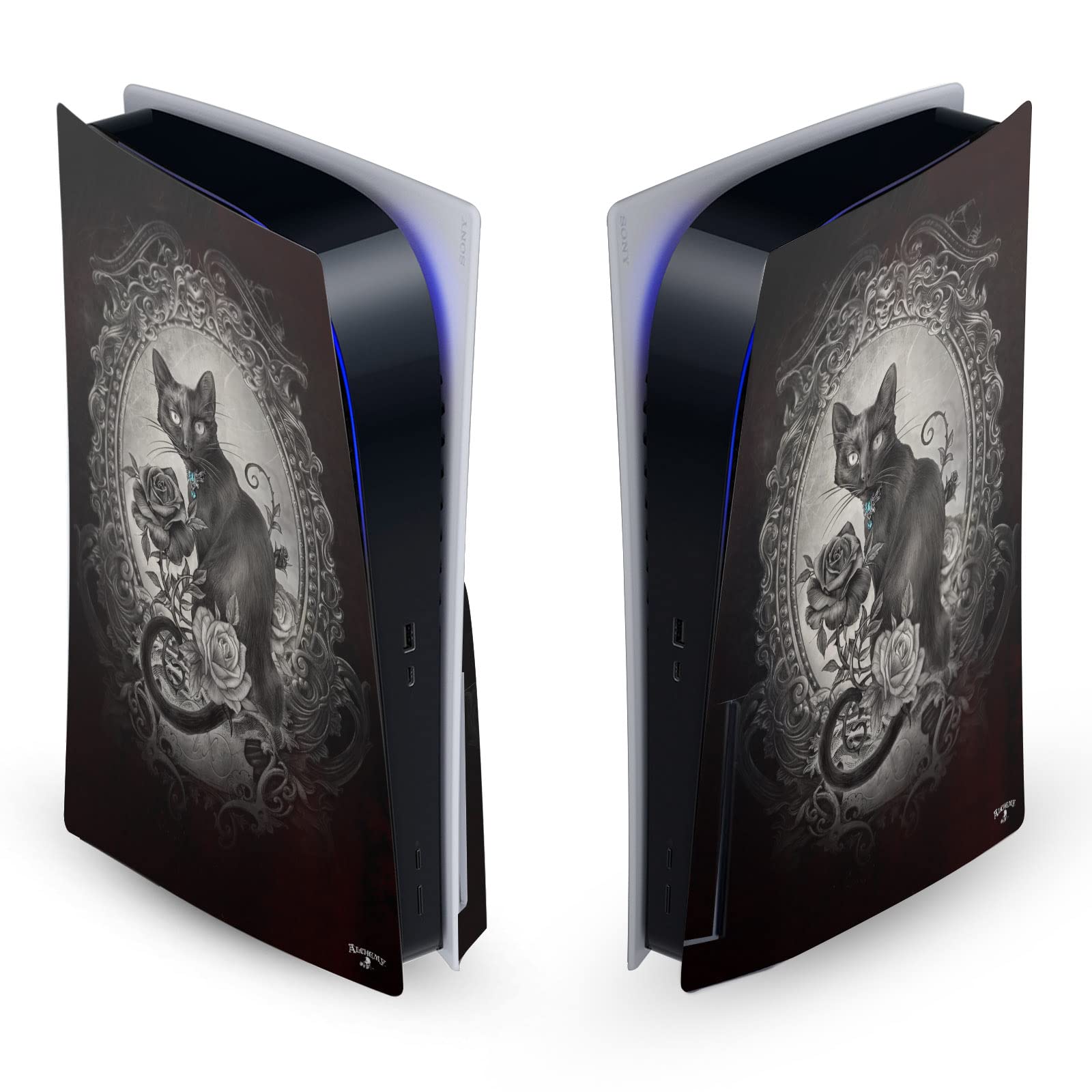 Head Case Designs Officially Licensed Alchemy Gothic Paracelsus Cat Gothic Vinyl Faceplate Sticker Gaming Skin Decal Cover Compatible With Sony PlayStation 5 PS5 Disc Edition Console
