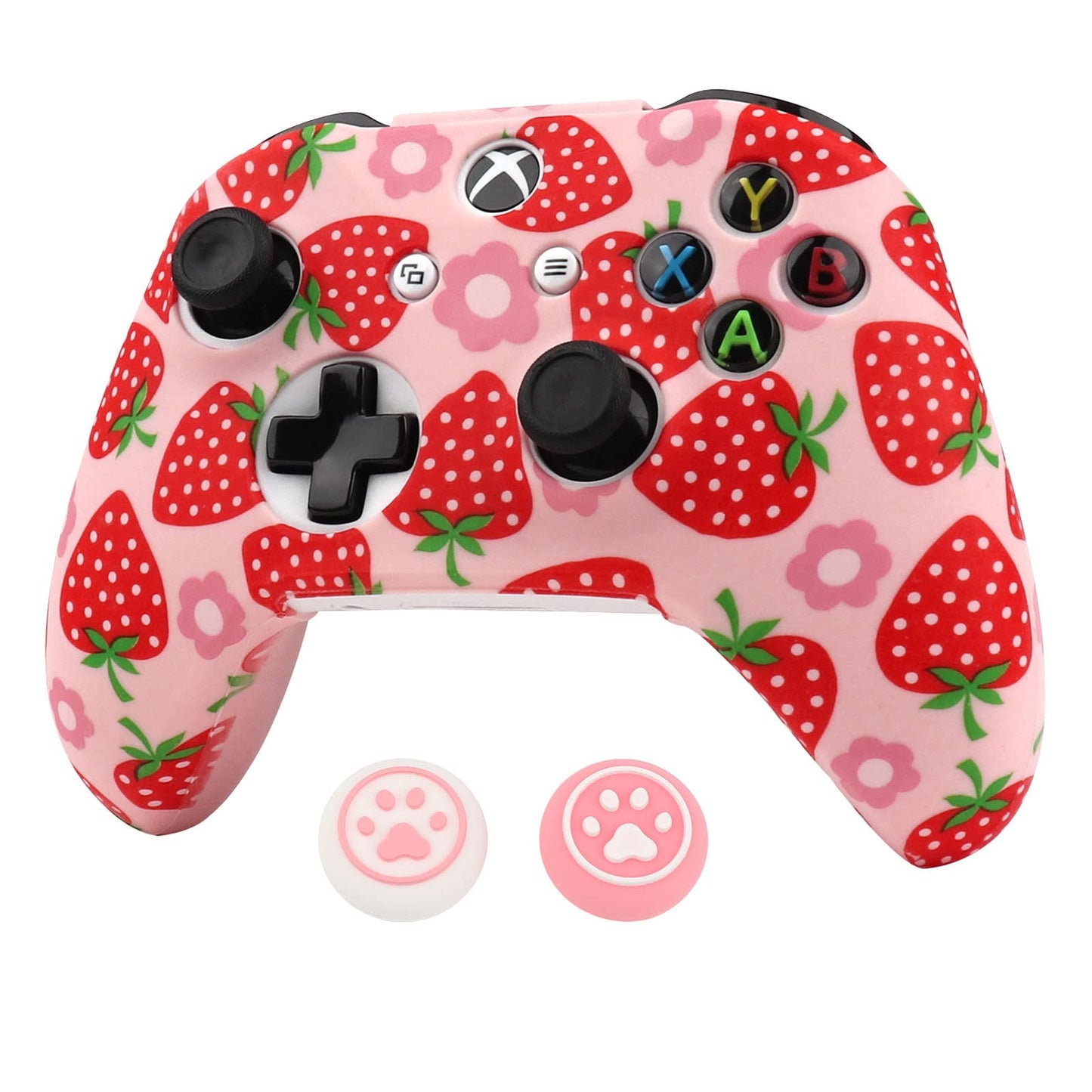 RALAN Controller Skin for Xbox One  Anti-Slip Silicone Controller Cover Protector Case Compatible for Xbox 1 Wireless/Wired Gamepad Joystick with 2 Cute Thumb Grips Caps.